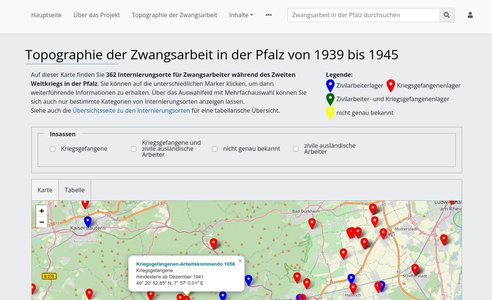 Präsentation der Webseite des Projekts „Zwangsarbeit in der Pfalz 1939 bis 1945“