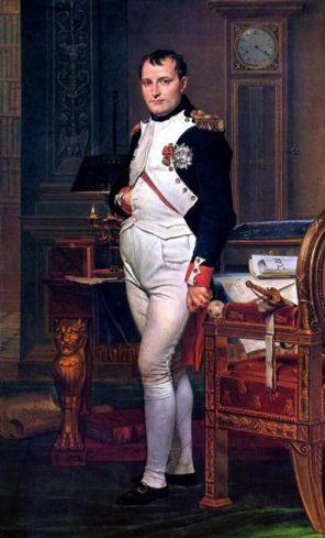 Ölgemälde von Napoleon im Ganzkörperporträt in Uniform.