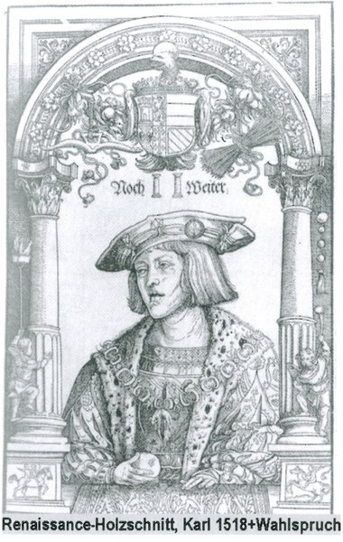 Renaissance Holzschnitt von Karl V.