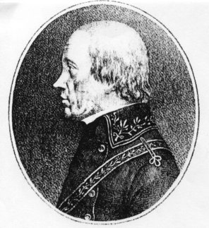 Kupferstich Porträt von Jeanbon Saint-André im Profil und in Uniform.